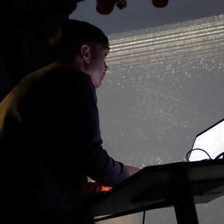 Maxime Lethelier (F) with Asako Fujimoto (J) VJ Open Lab 35 - Panda Platforma, Berlin - 28. Januar 2024 (5).JPG